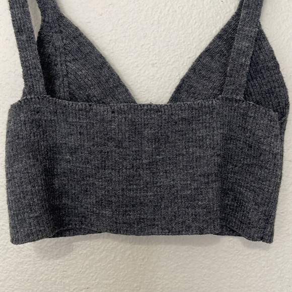 ZARA WOMEN'S WOOL BLEND BRA BRALETTE RIBBED CROP TOP - Picture 4 of 6